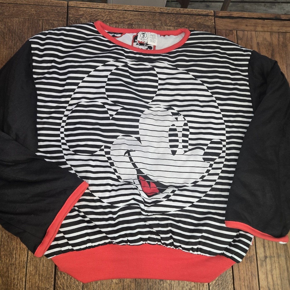 Vintage 90s Disney Mickey Mouse Inc Reversible Sweater Donn Kenny One Size Red